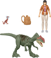 Mattel Jurassic World: Chaos Theory Storypack, Human & Dinosaur Action Figure Rescue Pack, 3.75-inch Scale Yaz & Monolophosaurus & 2 Accessories